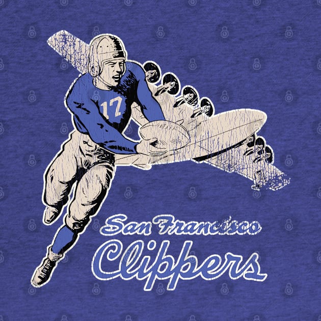 San Francisco Clippers Retro Defunct Football Design by darklordpug